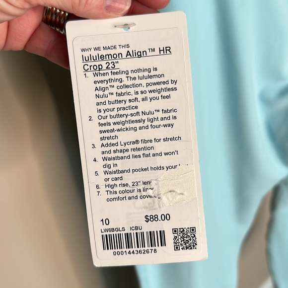 NWT 🍋 Lululemon Align HR Crop 23” Icing Blue - Picture 3 of 4